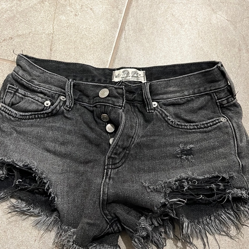 SIZE 24 black wash free people shorts